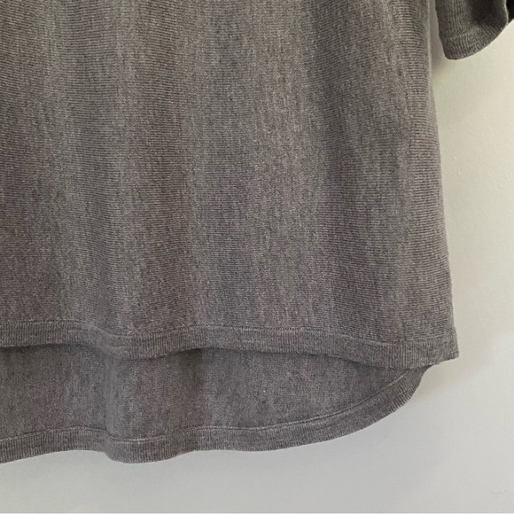 Ann Taylor Grey Sweater Top Cashmere Blend 3/4 Length Sleeve Size M Medium Soft - Picture 3 of 7